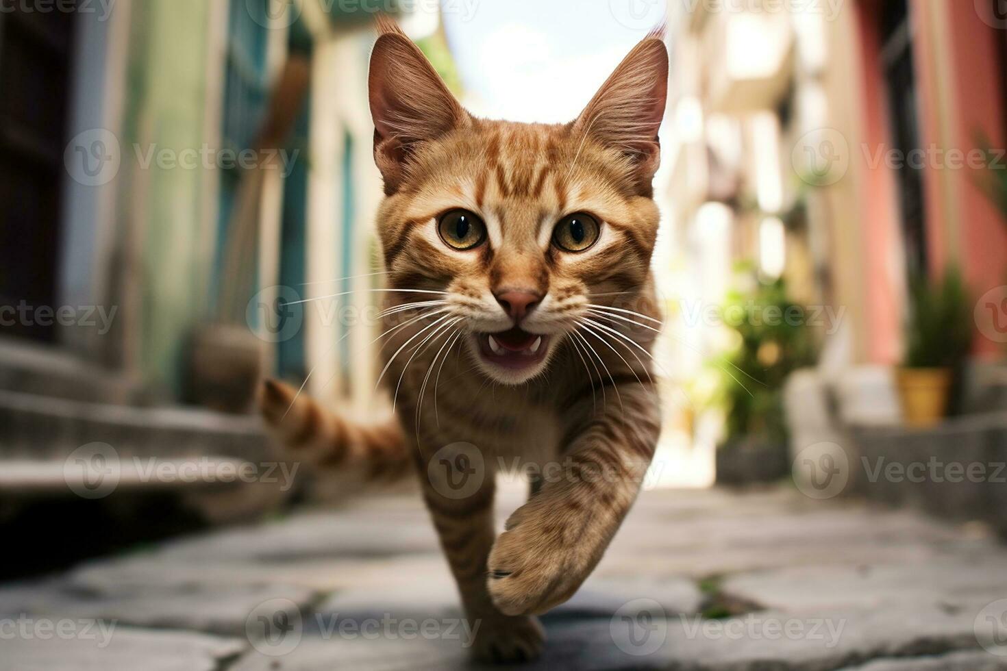 un sonriente la Habana marrón de gato juguetón estrellarse. generativo por ai foto