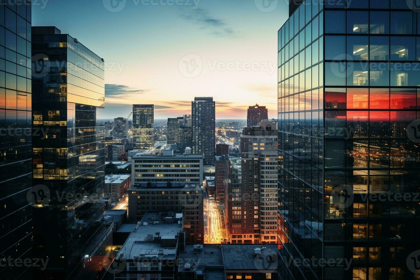 el urbano horizonte sirve como el fondo. generativo por ai foto