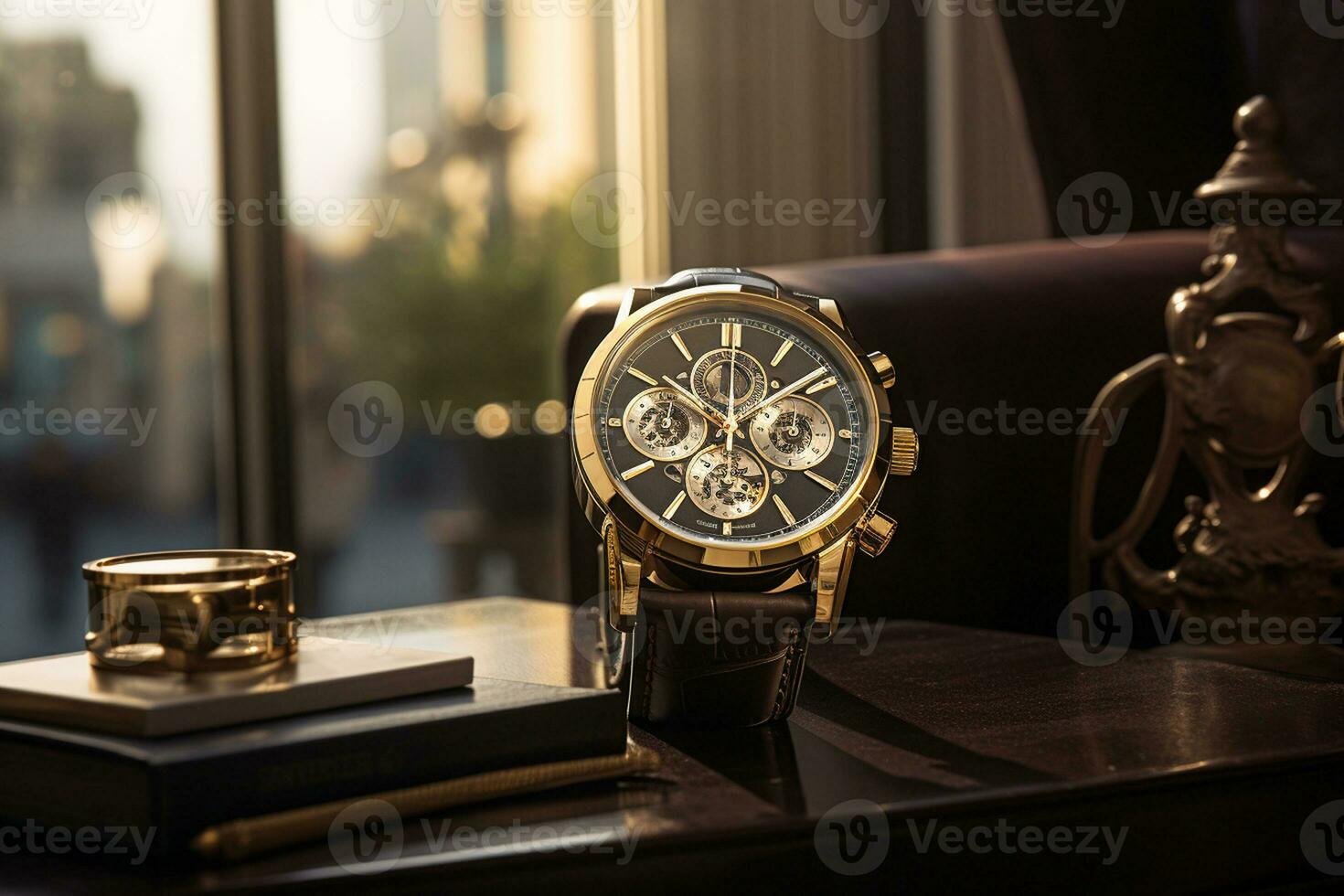A Luxurious Watch in the Professional Office. Generative By Ai photo