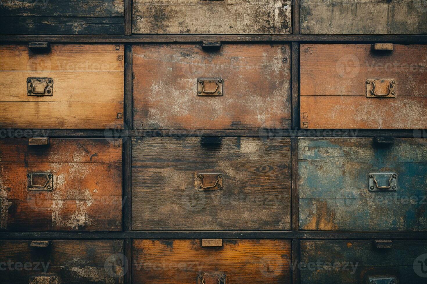 Exploring Old Wooden Textured Drawers. Generative By Ai photo