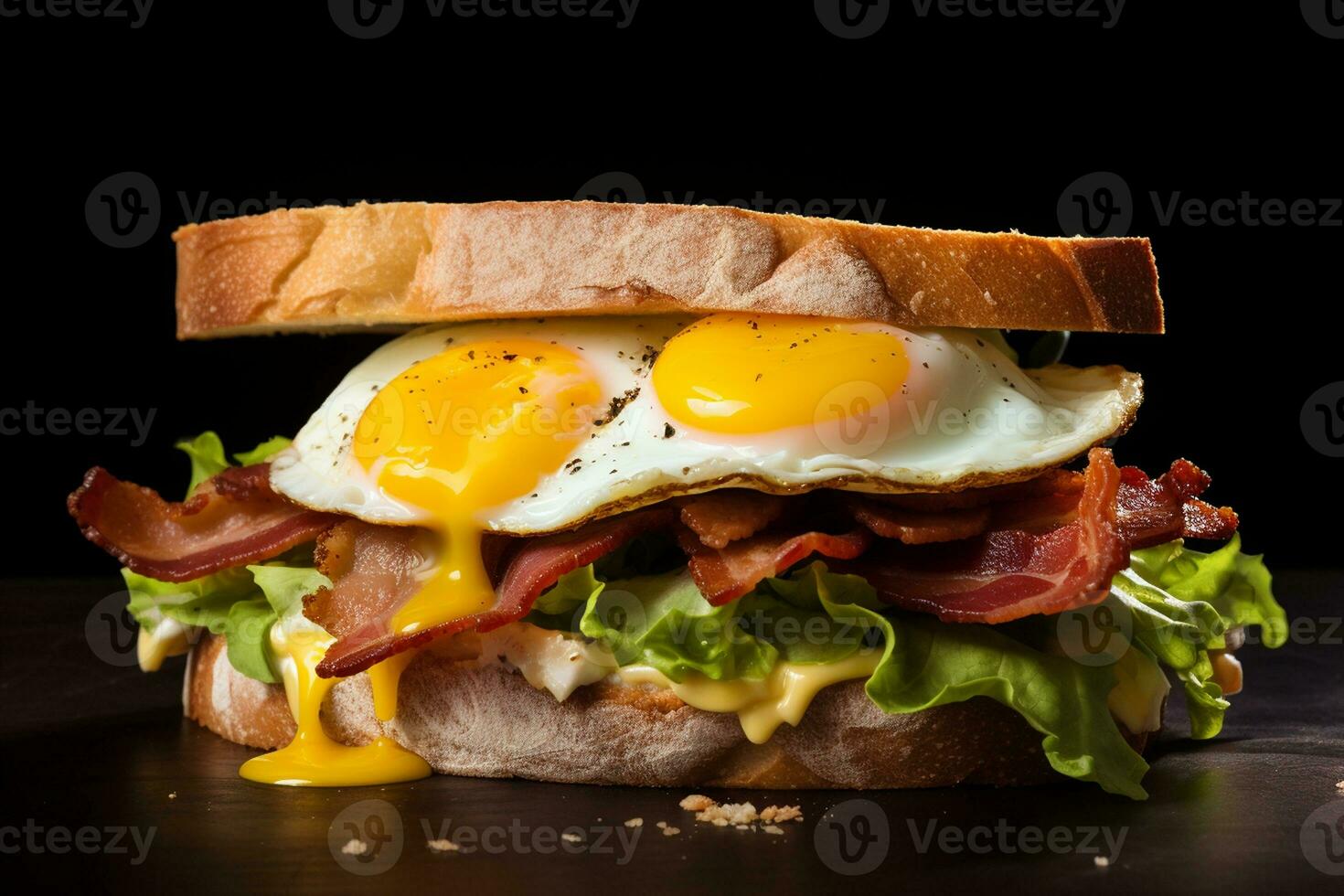 The Delicious Bacon, Cheese, and Egg Sandwich. Generative By Ai photo