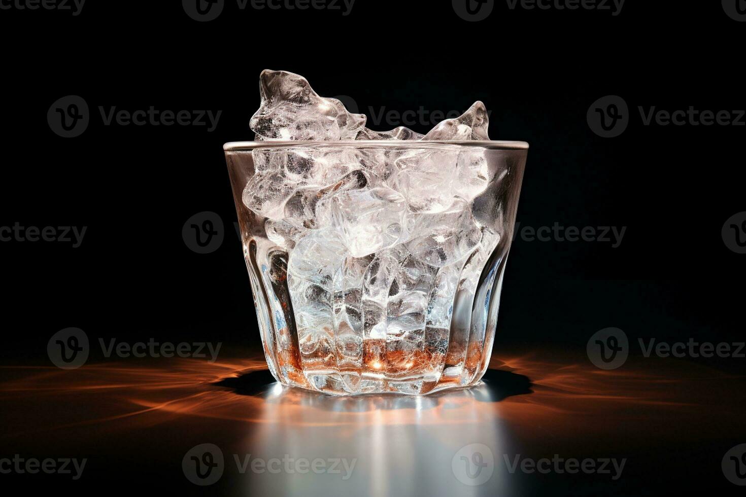 The Transparent Glass Ice Bucket. Generative By Ai photo
