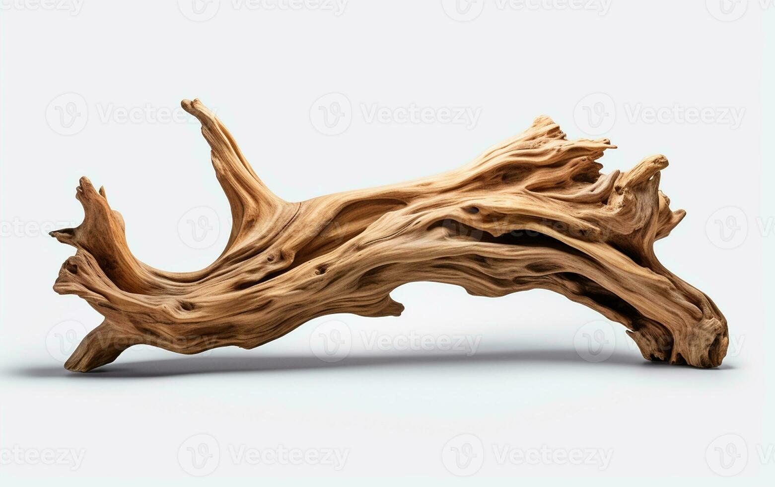 Driftwood on a White Background. Generative By Ai photo