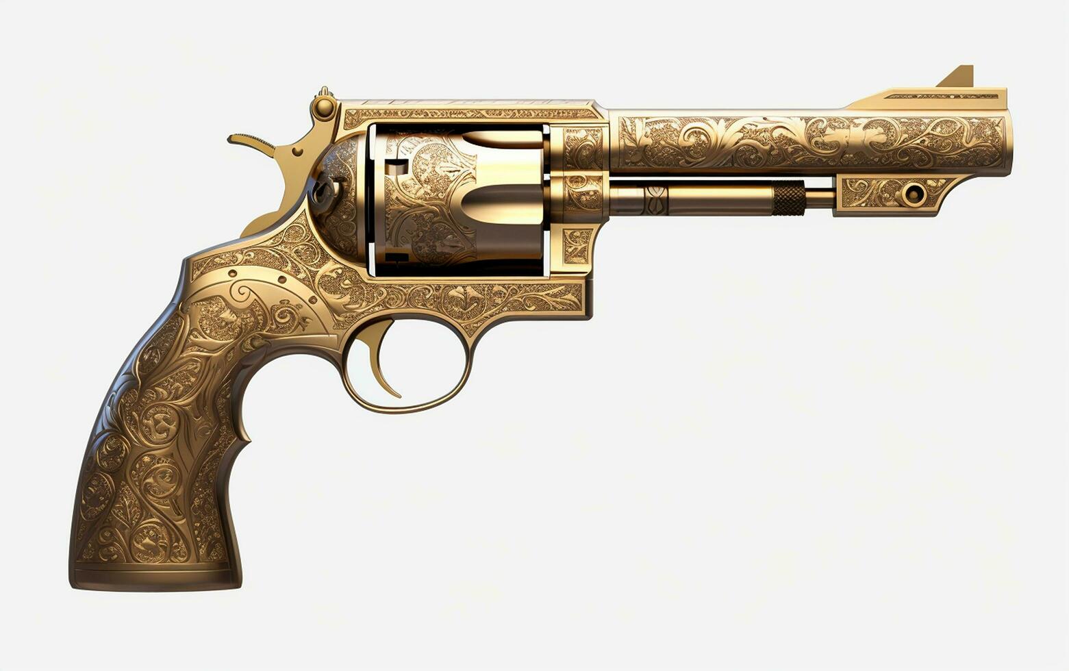Colt Revolver on a White Background. Generative By Ai photo