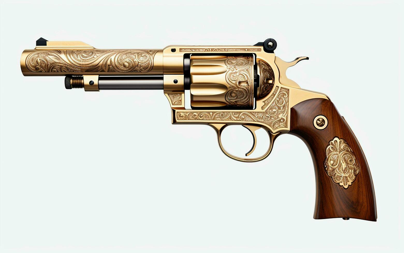 Colt Revolver on a White Background. Generative By Ai photo