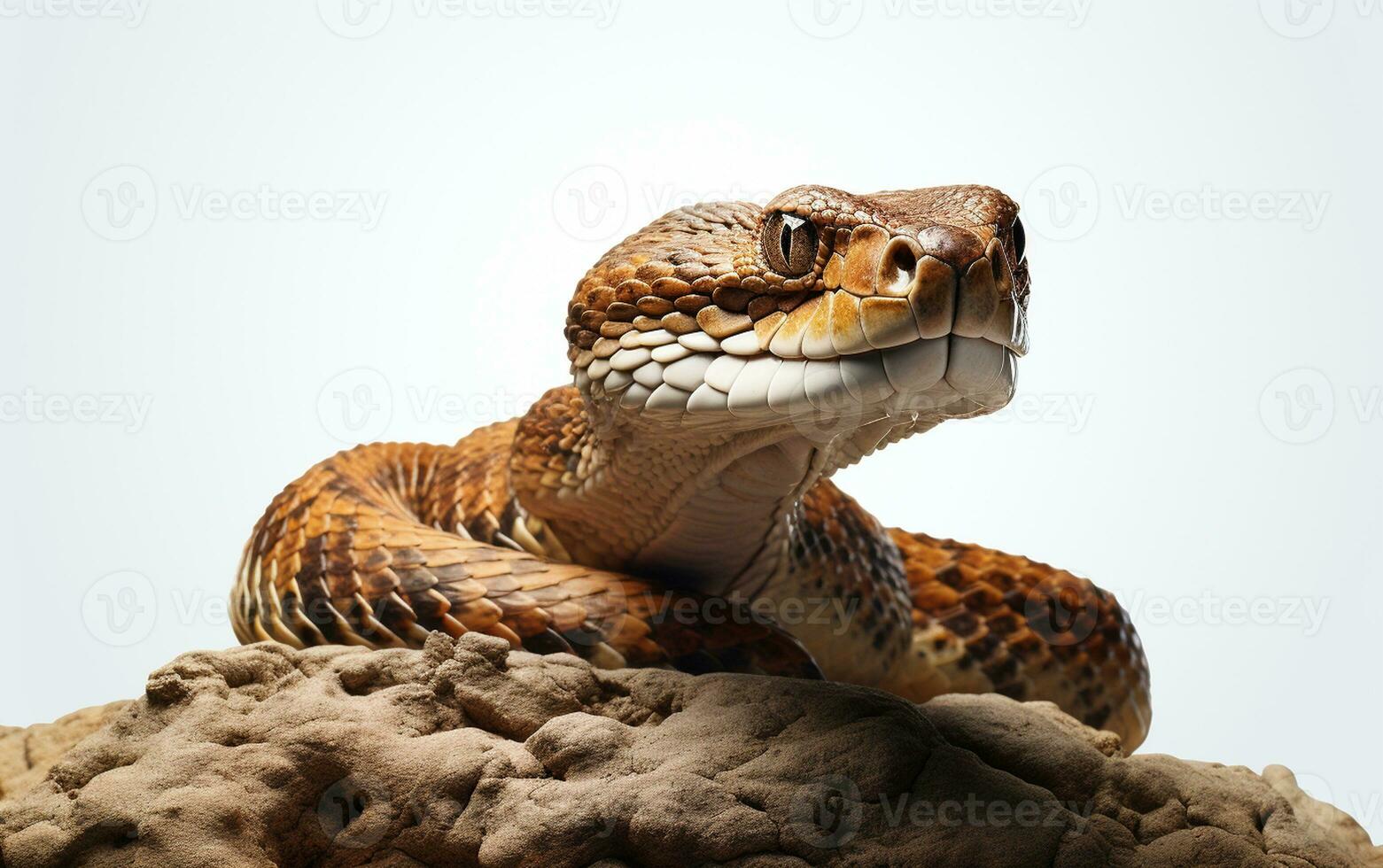 Snake on a White Background. Generative By Ai photo