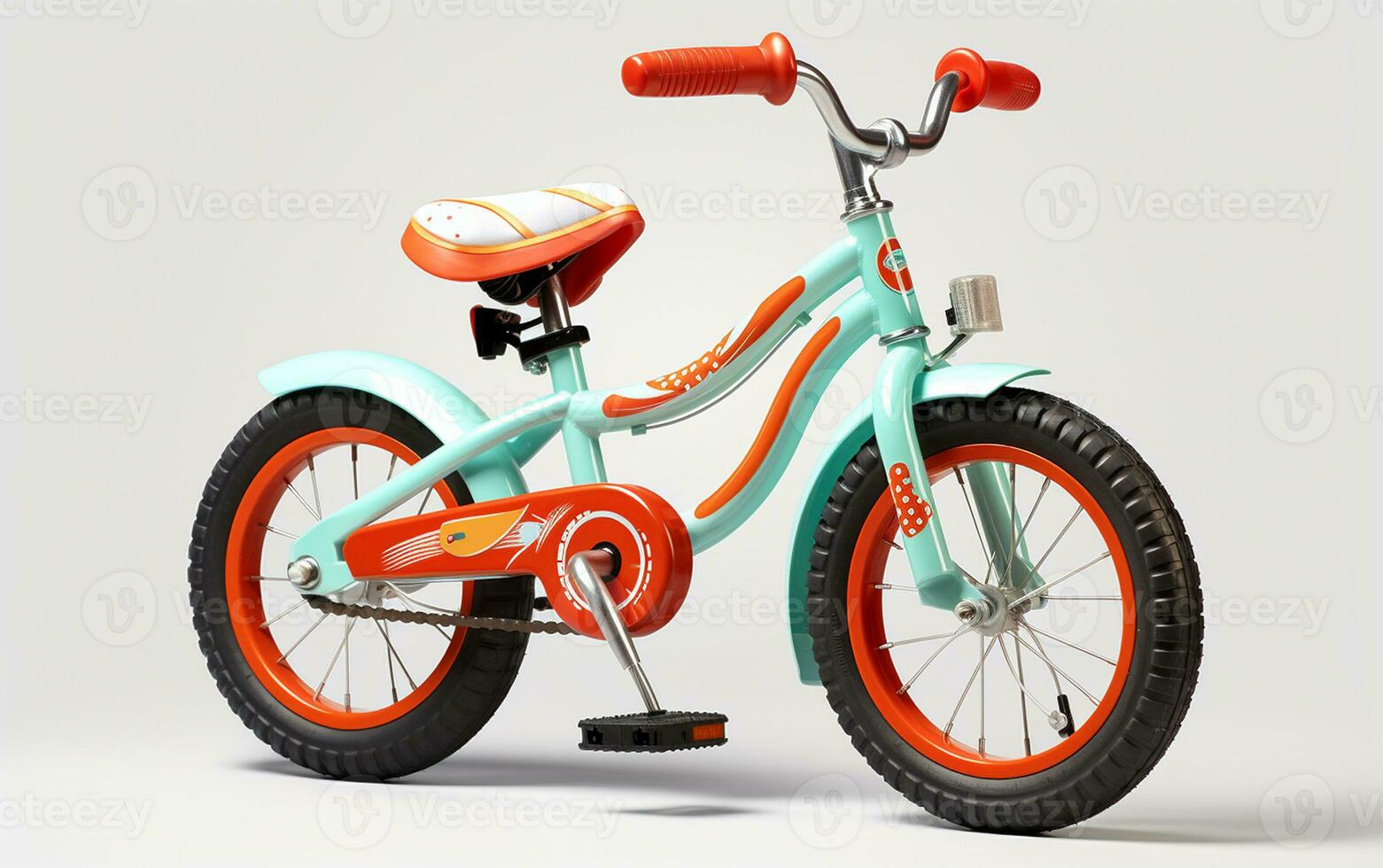 Children's Bicycle on a White Background. Generative By Ai photo