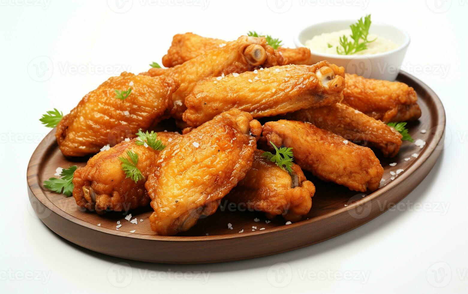 Chicken Wings on a White Background. Generative By Ai photo