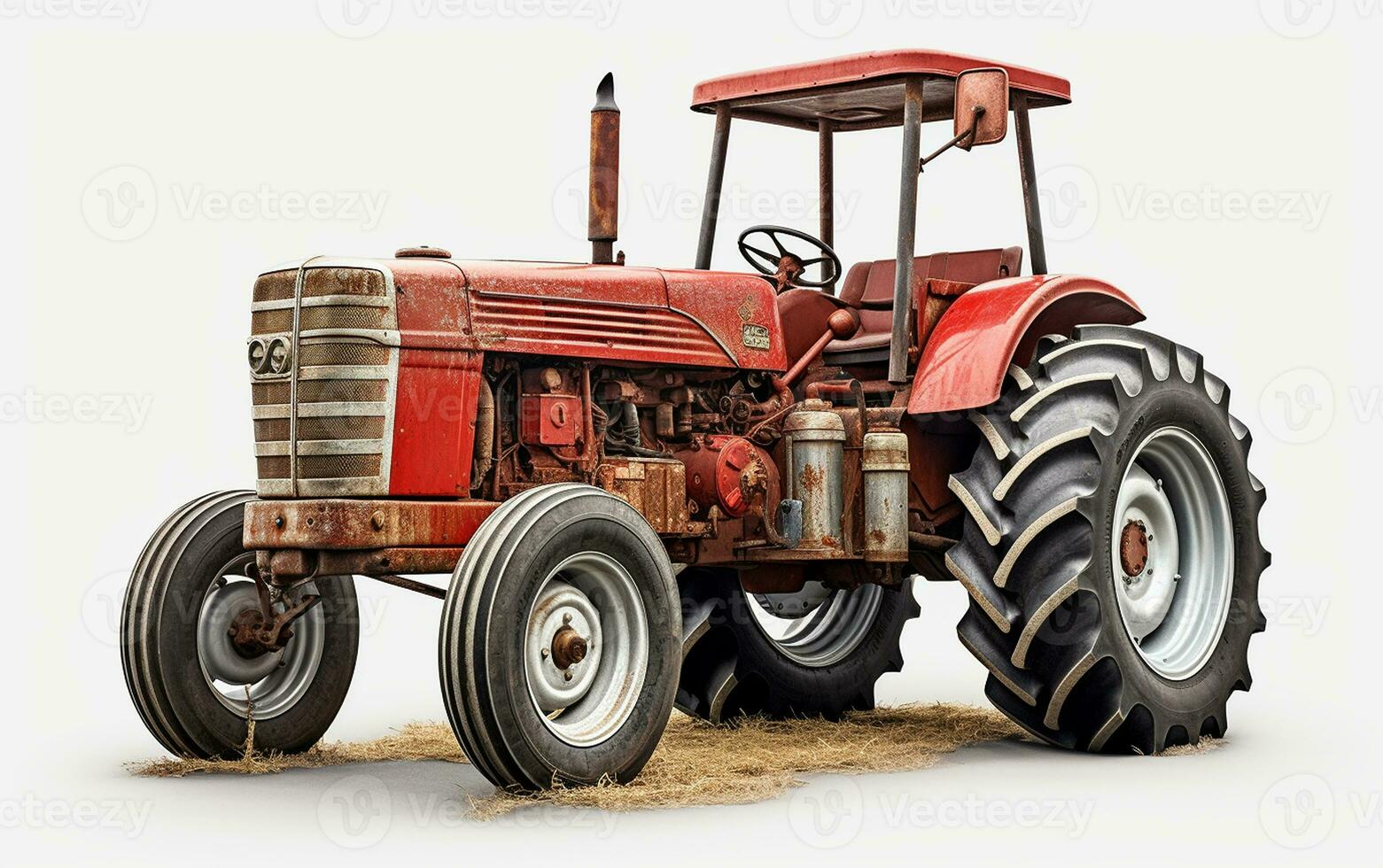 A Farm Tractor on a White Background. Generative By Ai photo