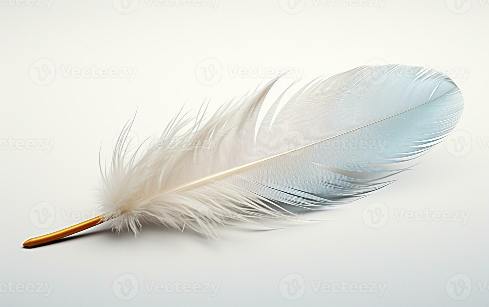 A Feather on a White Background. Generative By Ai photo