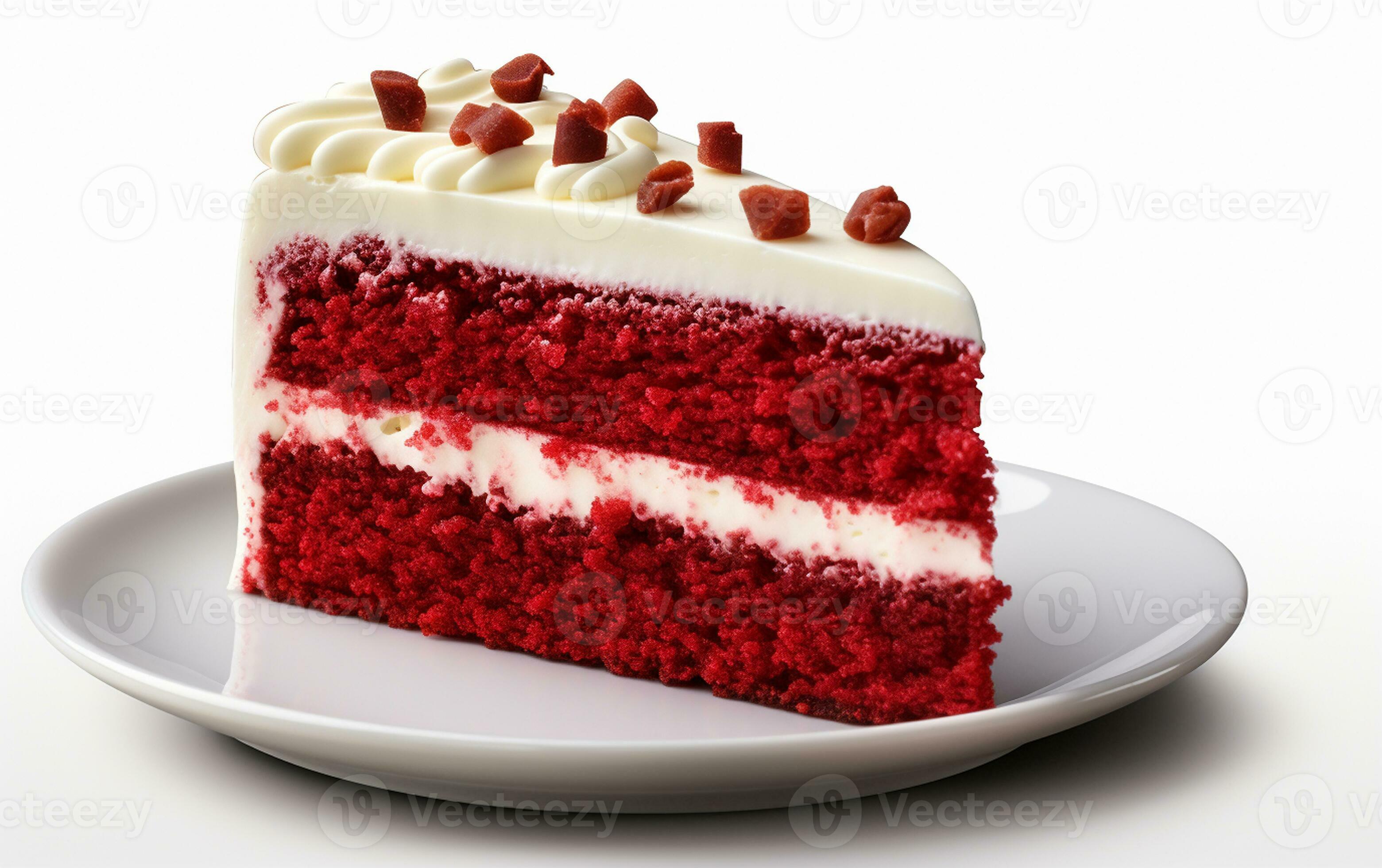 Red Velvet Cake Slice on a White Background. Generative By Ai 29507757 Stock Photo at Vecteezy