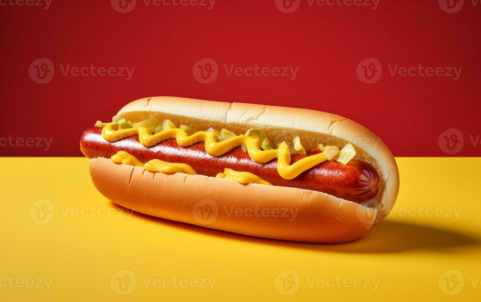 Hot Dog on a White Background. Generative By Ai photo