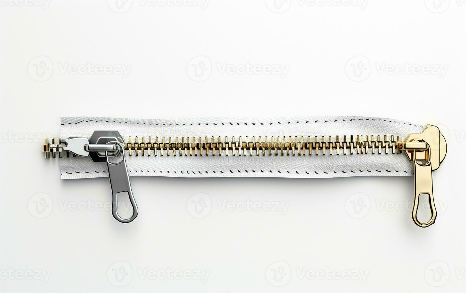 Zipper on a White Background. Generative By Ai photo