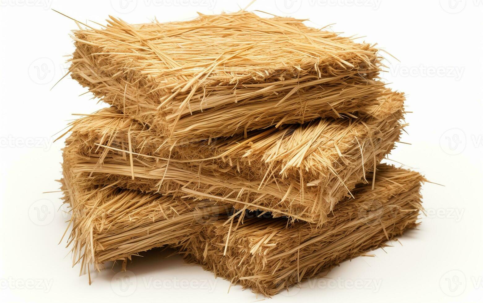 stack of hay on white background. Generative By Ai photo