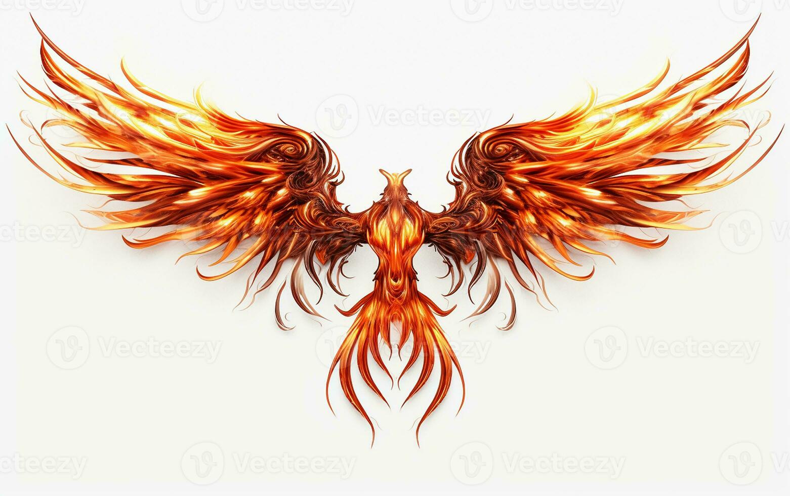 Phoenix Wings on a White Background. Generative By Ai photo