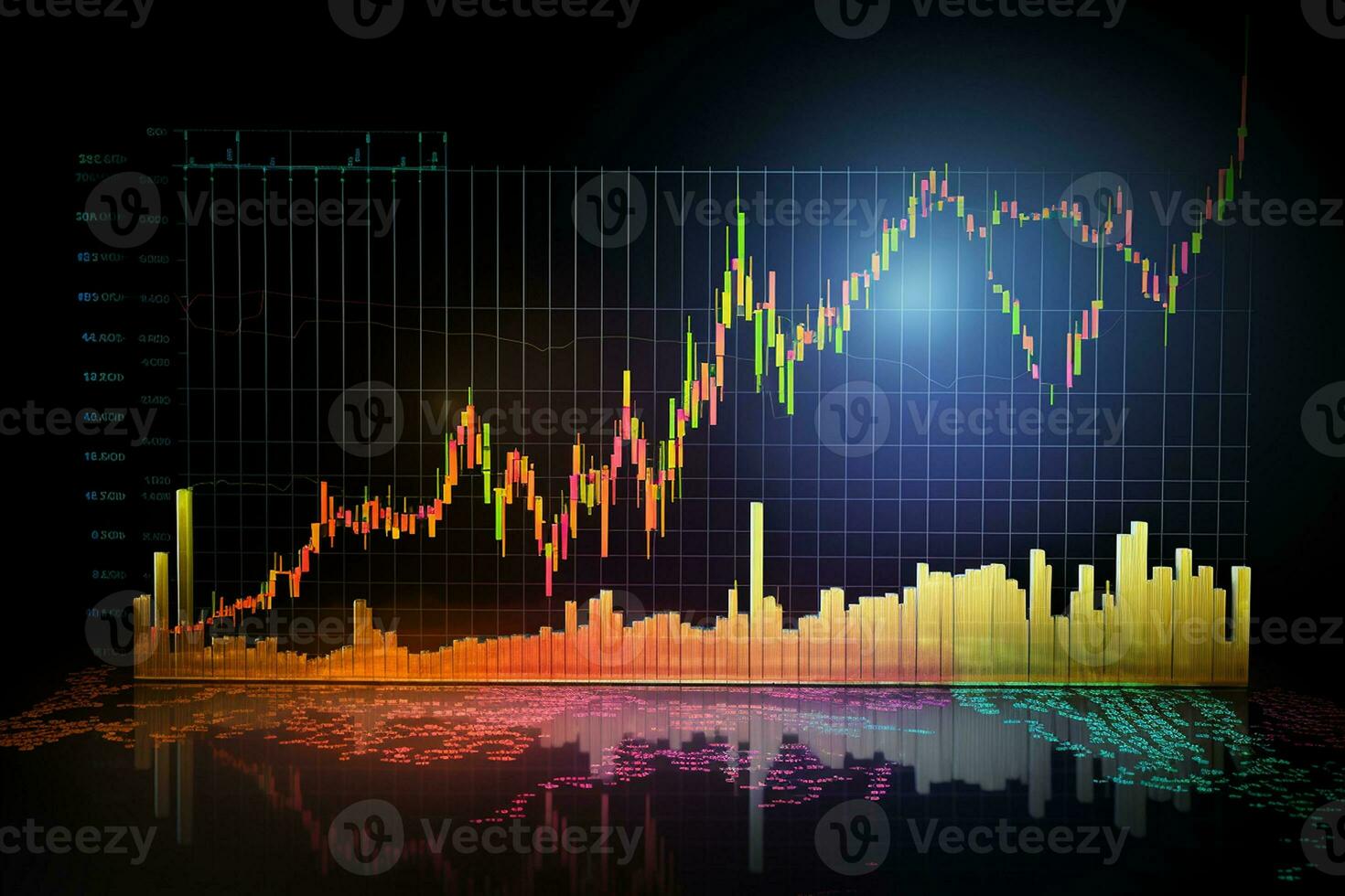 graficar éxito en el valores mercado. generativo por ai foto