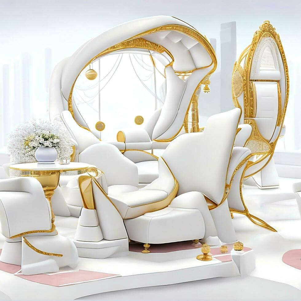 Photo luxury modern wedding style futuristic event chair AI generated