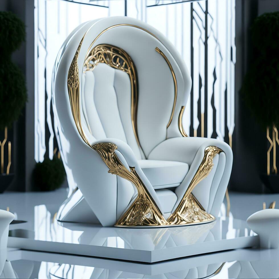 Photo luxury modern wedding style futuristic event chair AI generated
