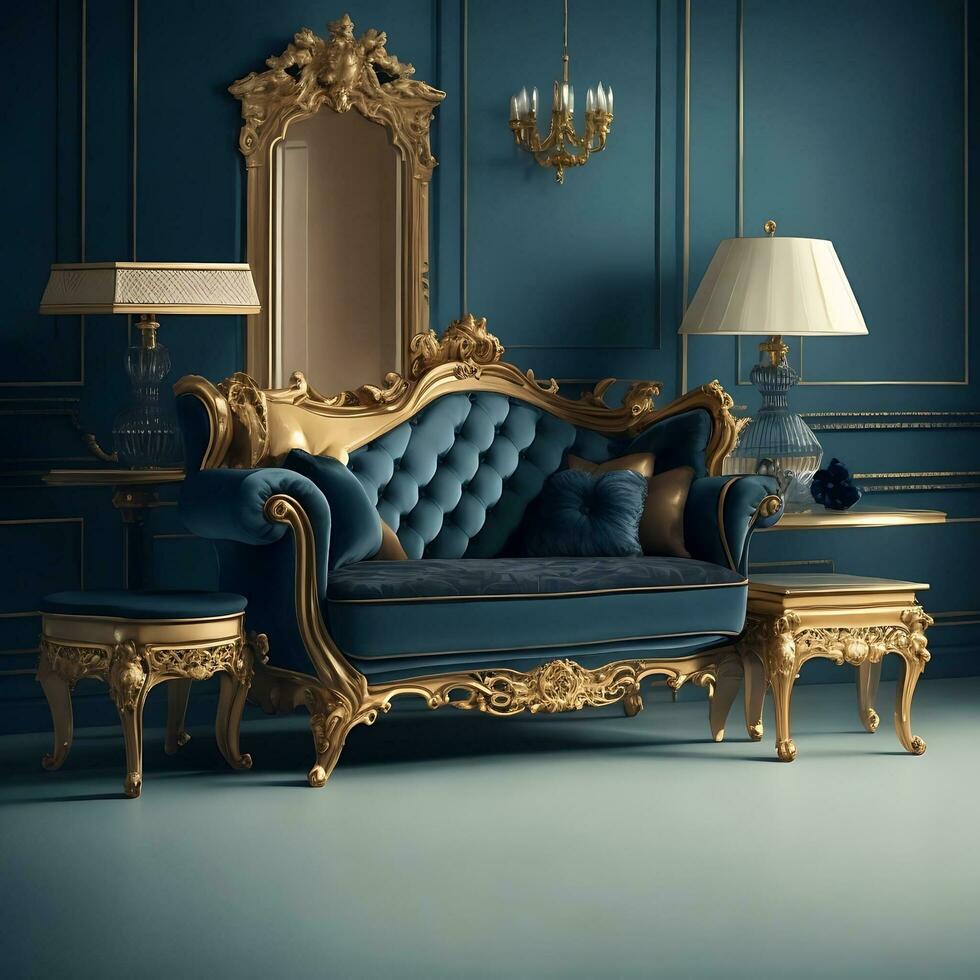 Luxury classical antique armchair for modern designed interior photo