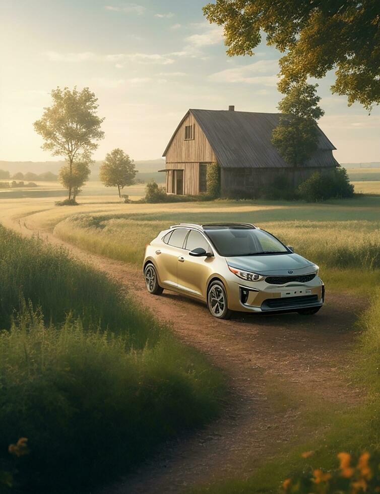 A beautiful BMW car in a beautiful setting photo