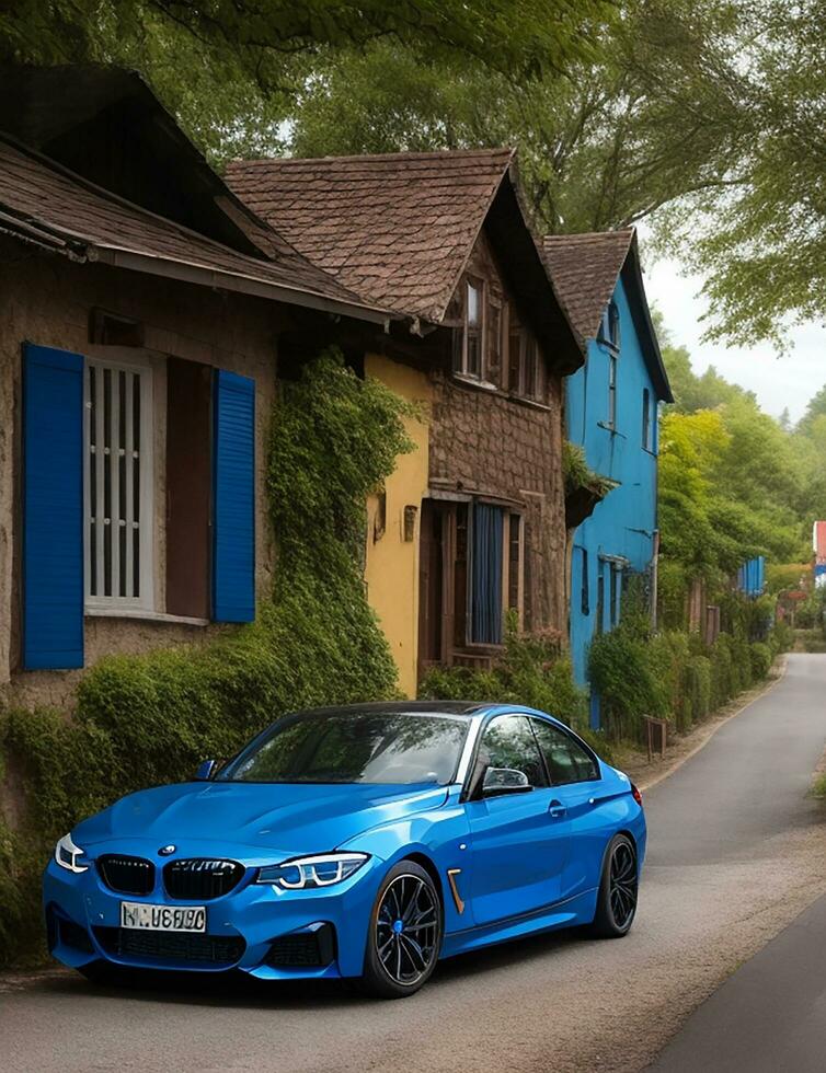 un hermosa BMW coche en un hermosa ajuste foto