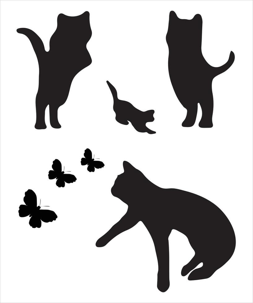 Cat Silhouette Vector Bundle