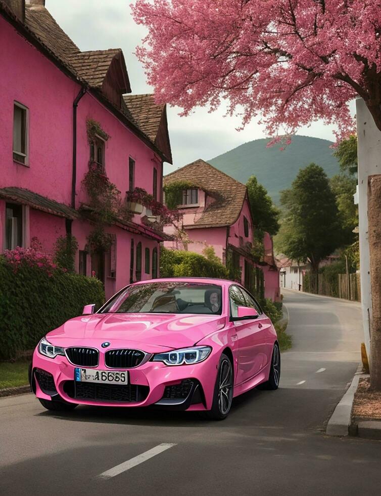 un hermosa BMW coche en un hermosa ajuste foto