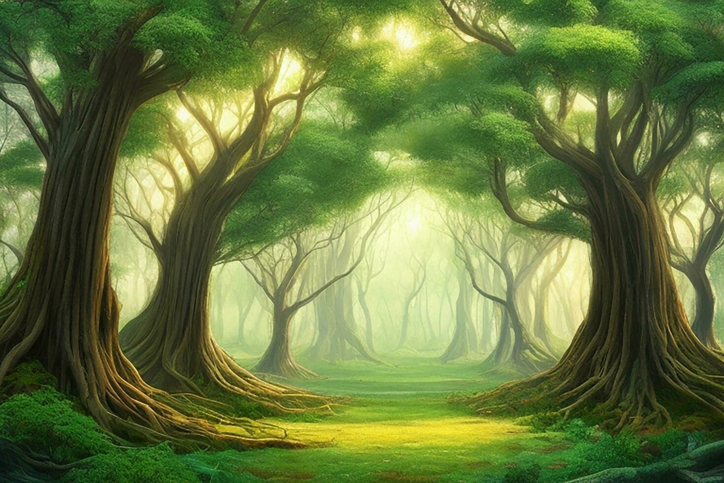 Colorful Tree Natural Scenery Magic Style Scene photo