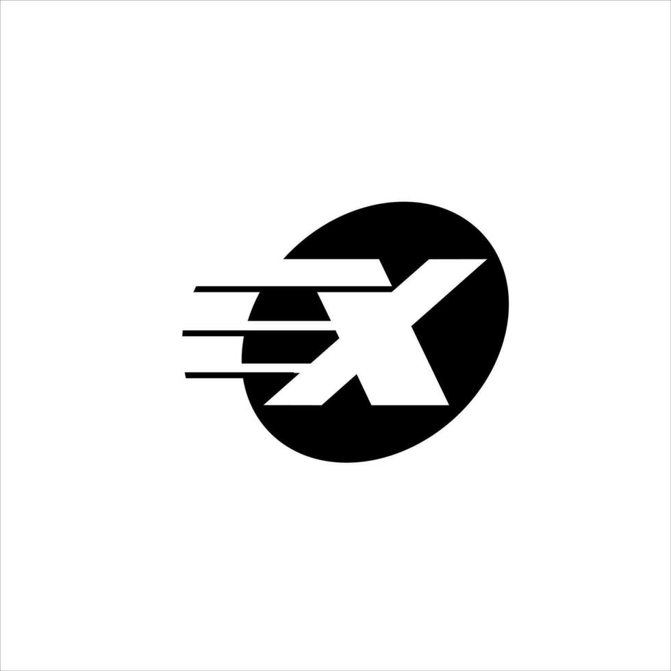 X rápido letra logo icono vector