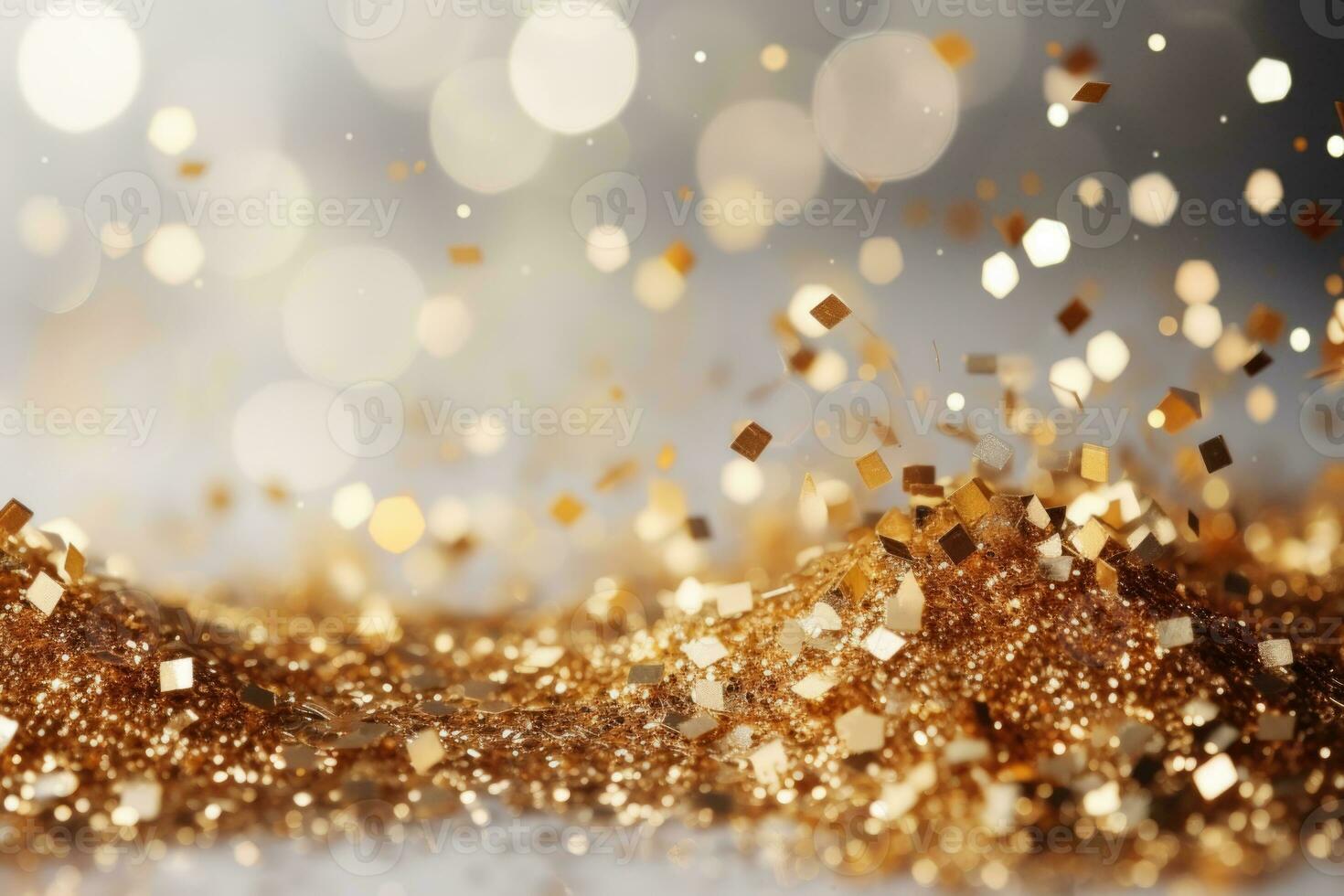 Abstract holiday background with a bunch of sparkles and highlights. Blurred sparkling background with place for text, congratulations photo