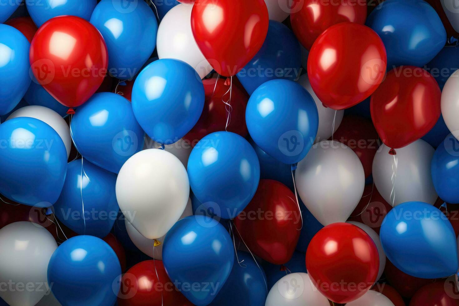 A bunch of colorful balloons with happy celebration party background. AI generated photo