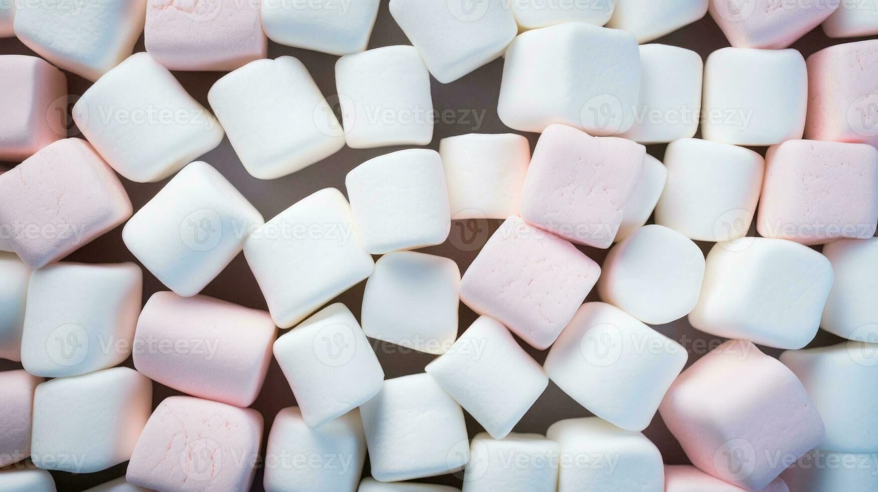 Fluffy marshmallows as a background. Sweet food candies. Generative AI photo