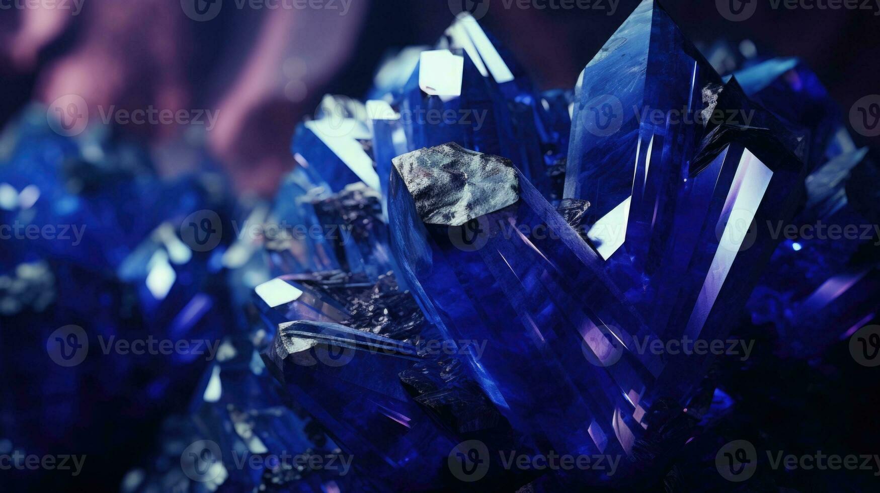 hiperdetallado cristales de azurita. real azul azurita mineral Roca. ai generado foto