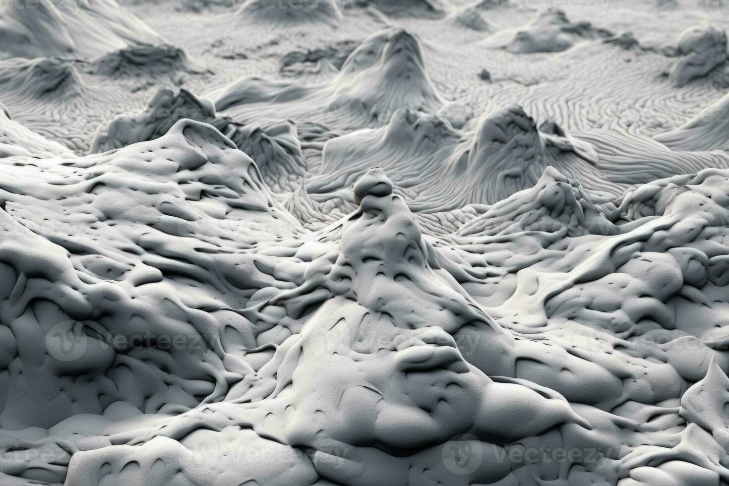 Close up of a white lava flow of volcano. Generative AI photo