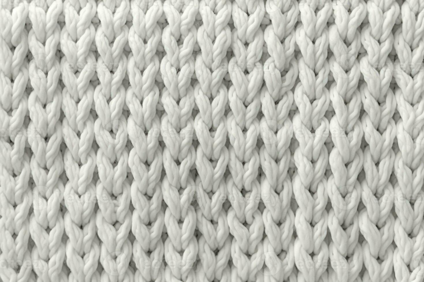 White soft woolen handmade knitted clothes texture. Generative AI photo