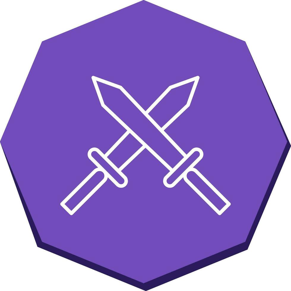 Unique Two Swords Vector Icon