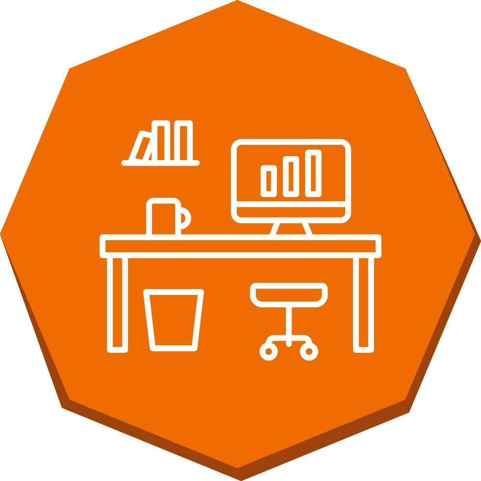 Office Desk Vector Icon