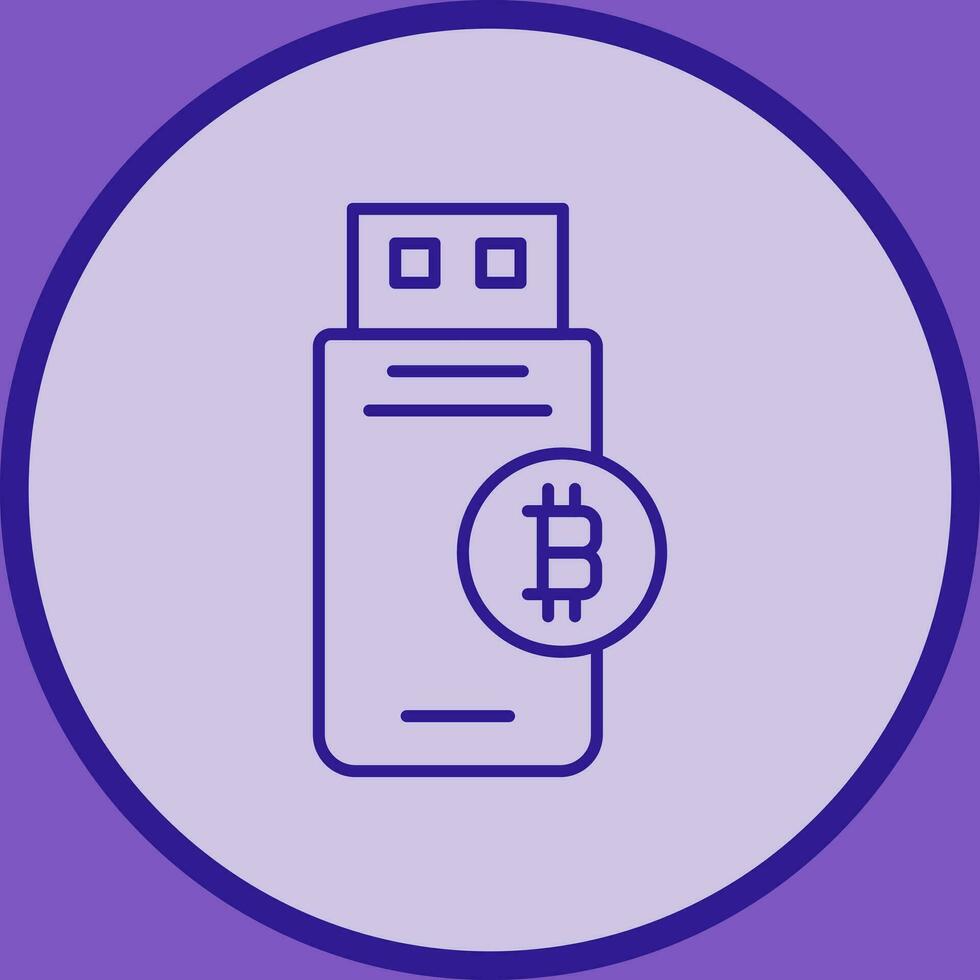 Bitcoin Usb Device Vector Icon
