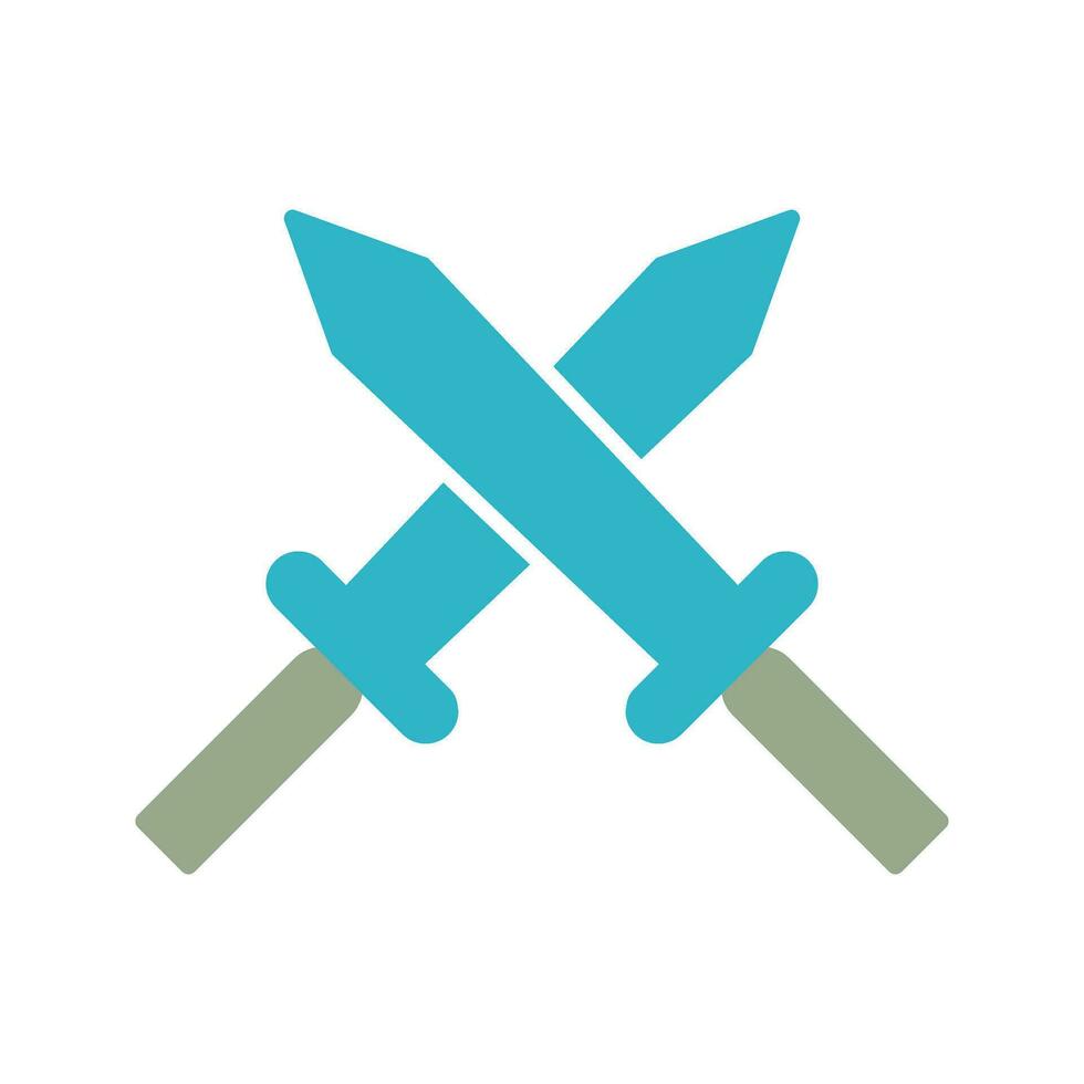 Unique Two Swords Vector Icon