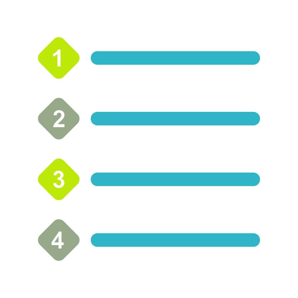 Unique Numbered list Vector Icon