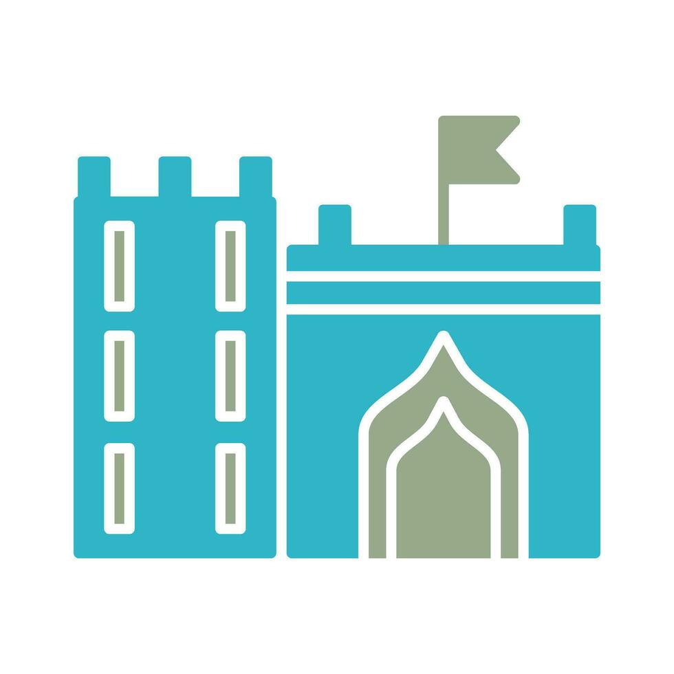 Castle with Flag Vector Icon