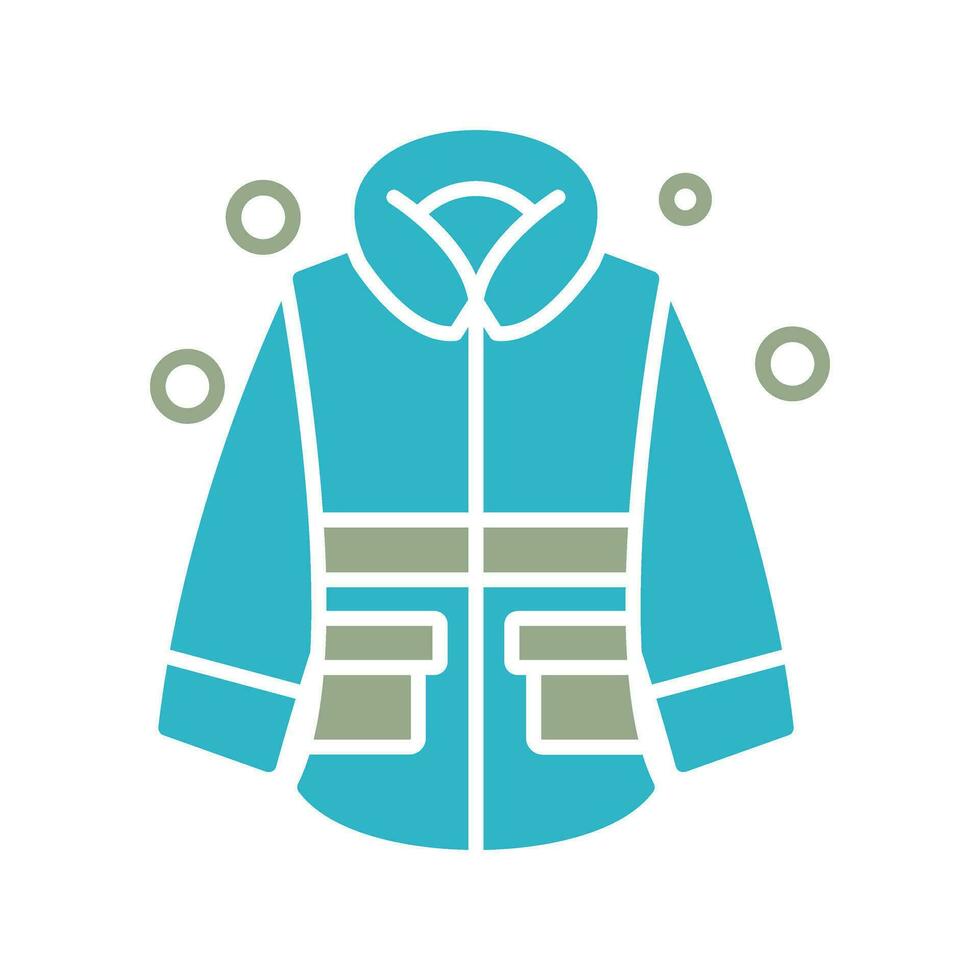 icono de vector de chaqueta de invierno