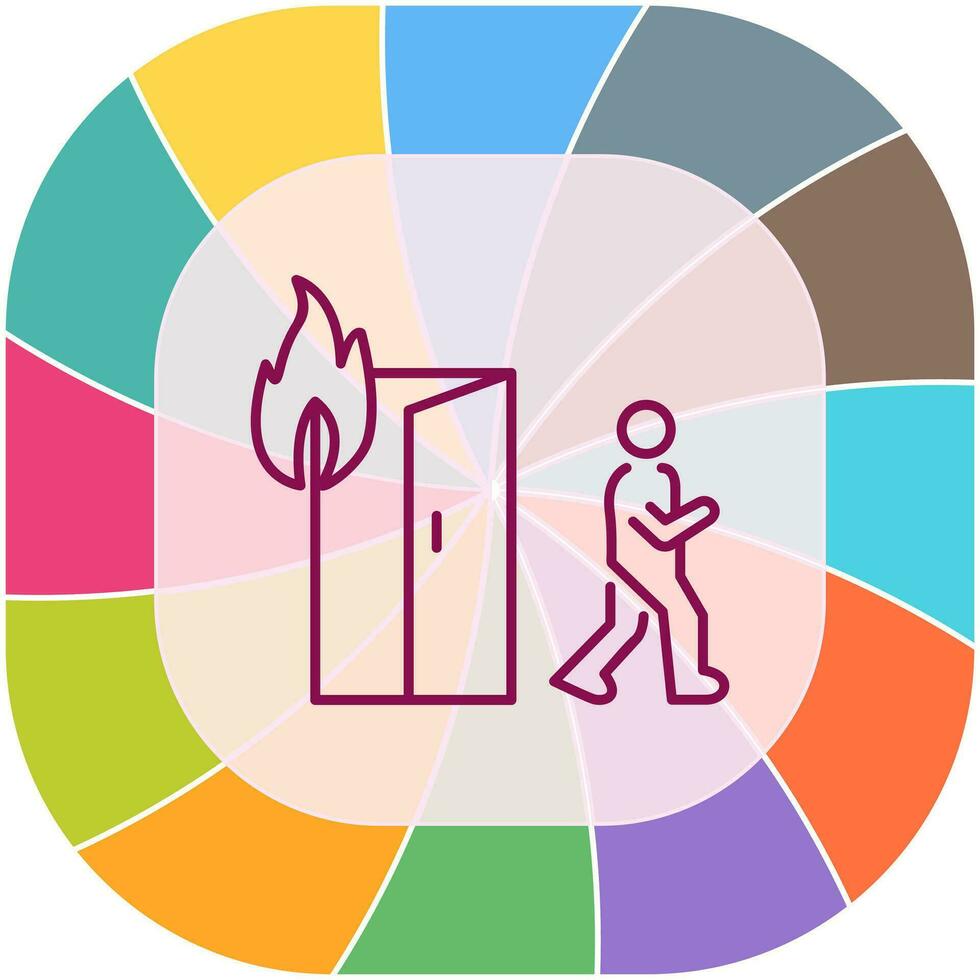 Unique Running from Fire Vector Icon