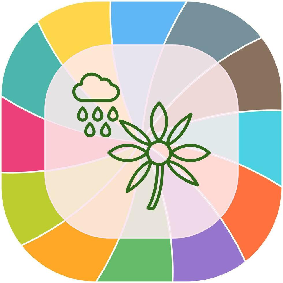 Flower with rain Vector Icon