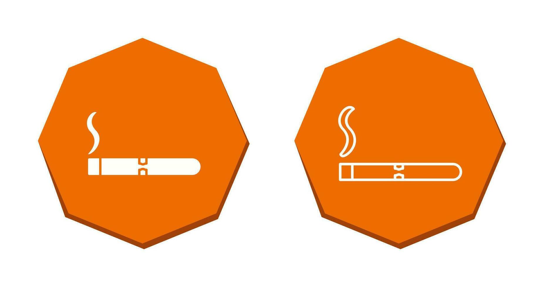 icono de vector de cigarro encendido único