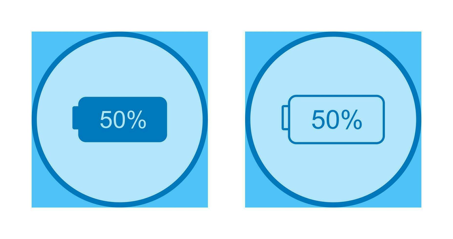 Unique Half Battery Vector Icon
