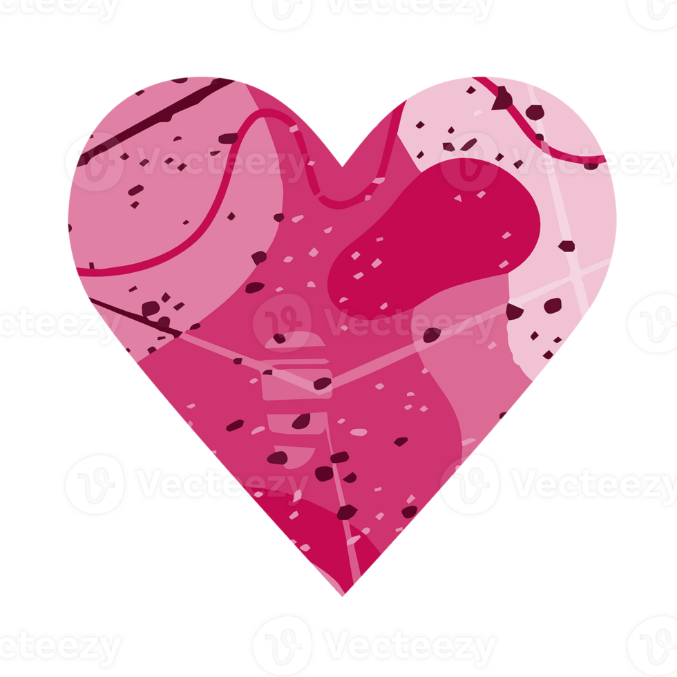 Abstract heart. Red abstract silhouette in the shape of a heart. Design for Valentine's Day, wedding, medicine. png
