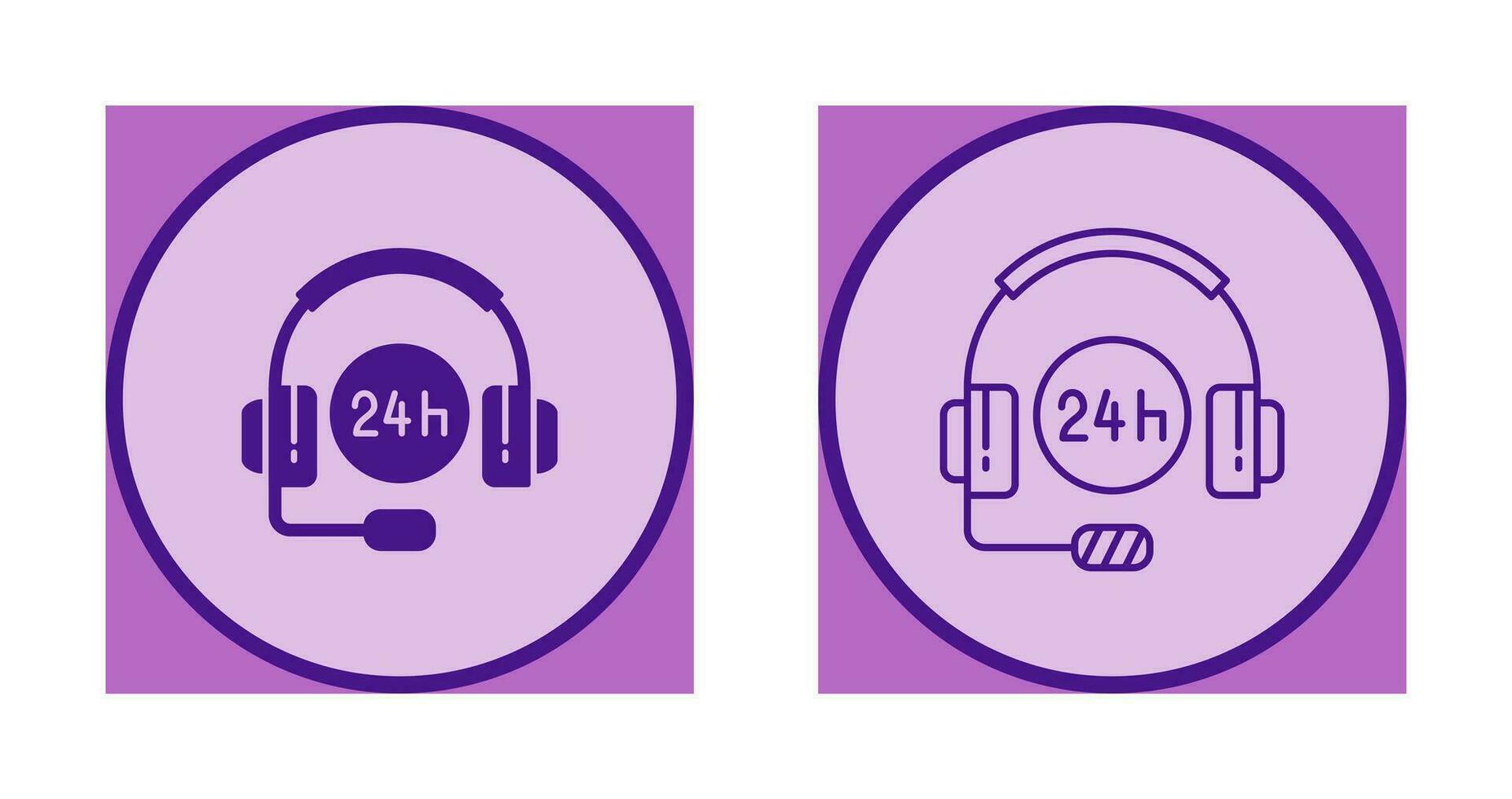 24 Hours Support Vector Icon