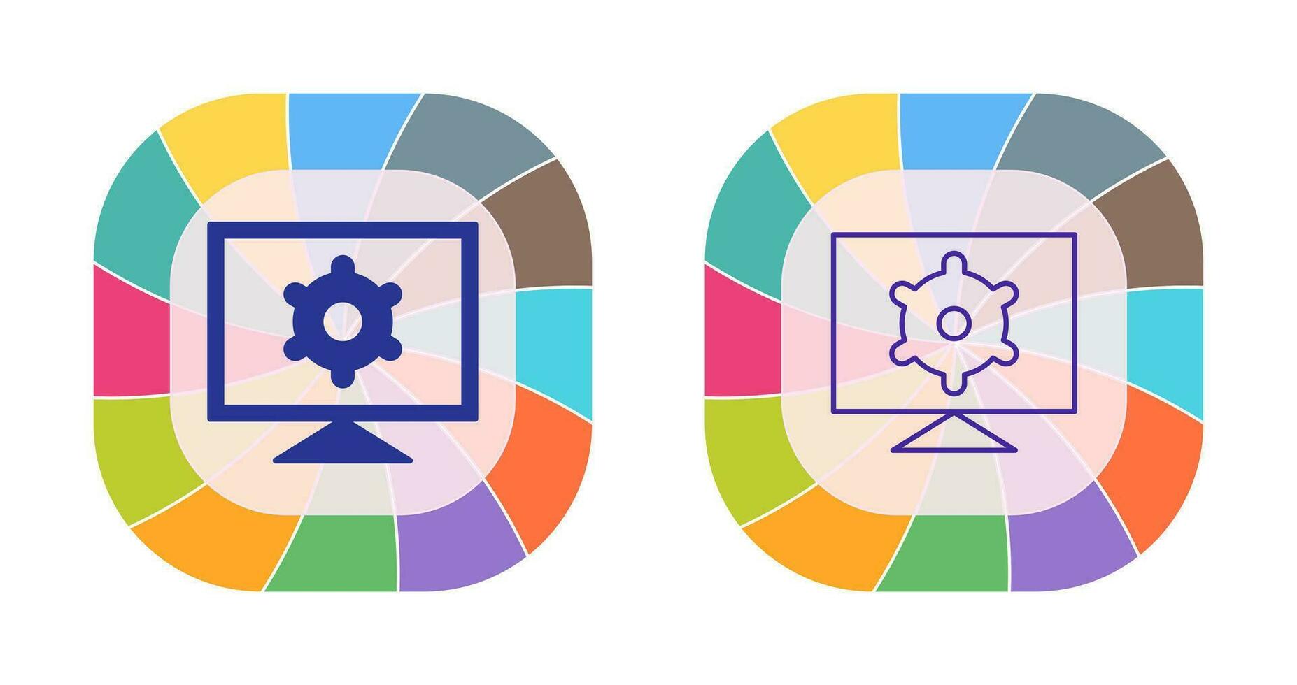 icono de vector de configuración de computadora