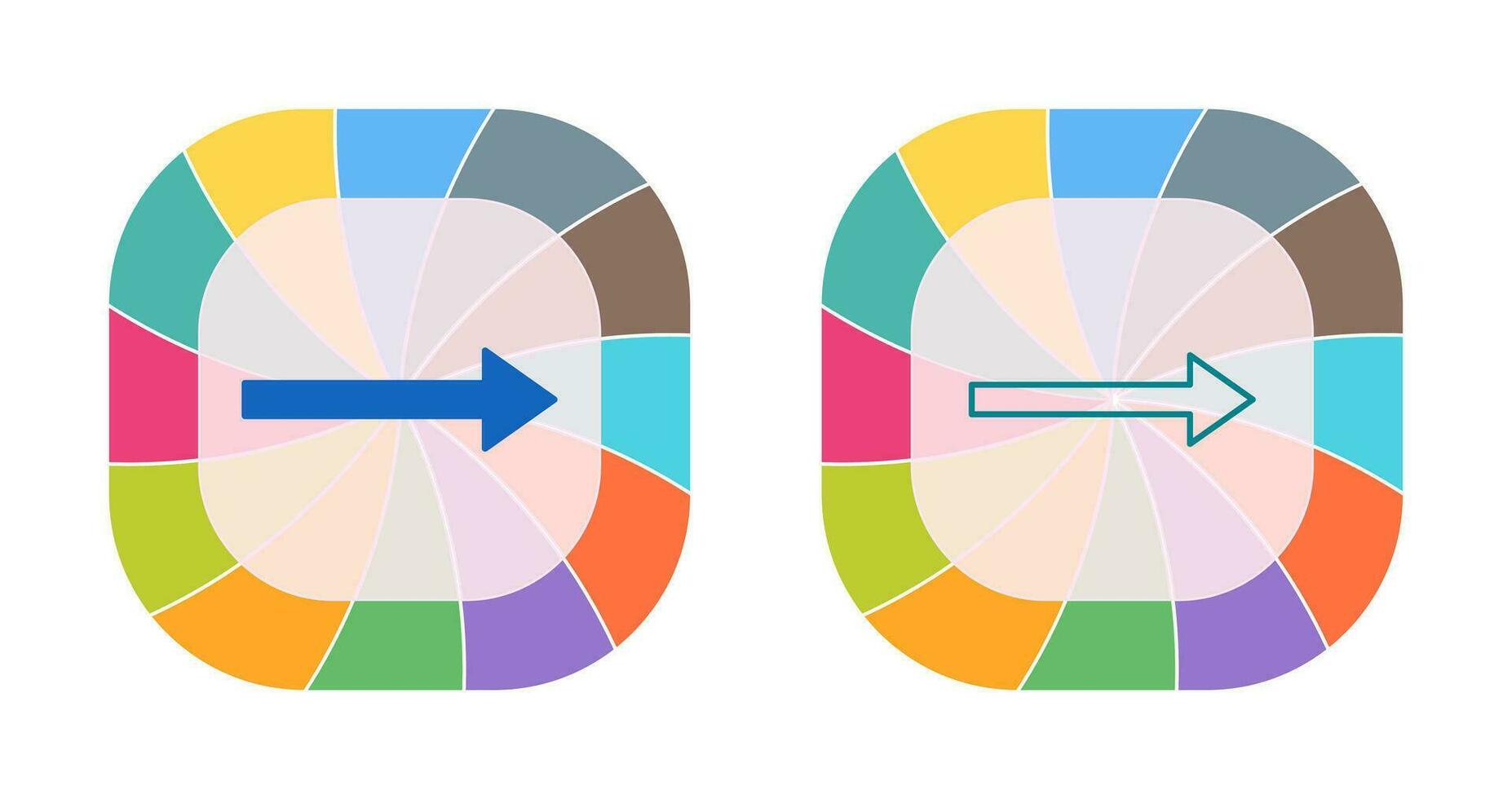 Unique Right Arrow Vector Icon